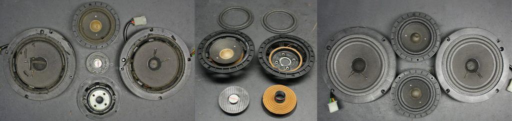 4 Blaupunkt-Lautsprecher aus einem Porsche 928, 4x def. Sicken und ein abgerissener Magnet 4 Blaupunkt-Lautsprecher aus einem Porsche 928, 4x def. Sicken und ein abgerissener Magnet